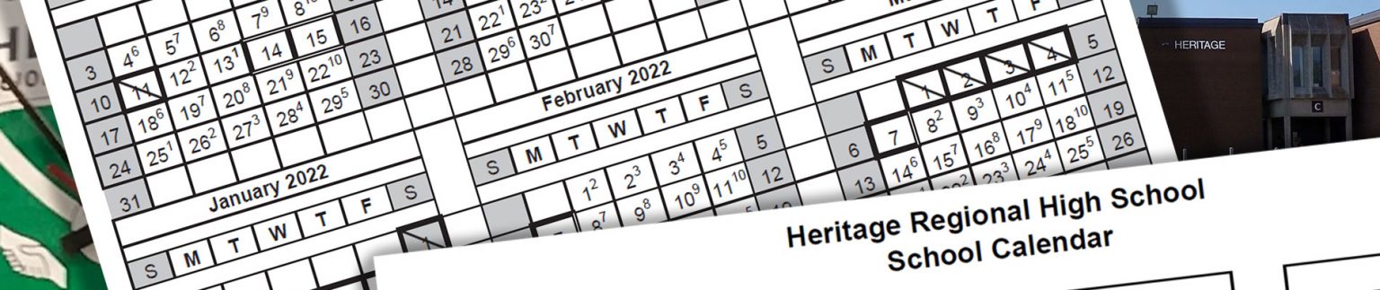 School Calendar Heritage Regional High School